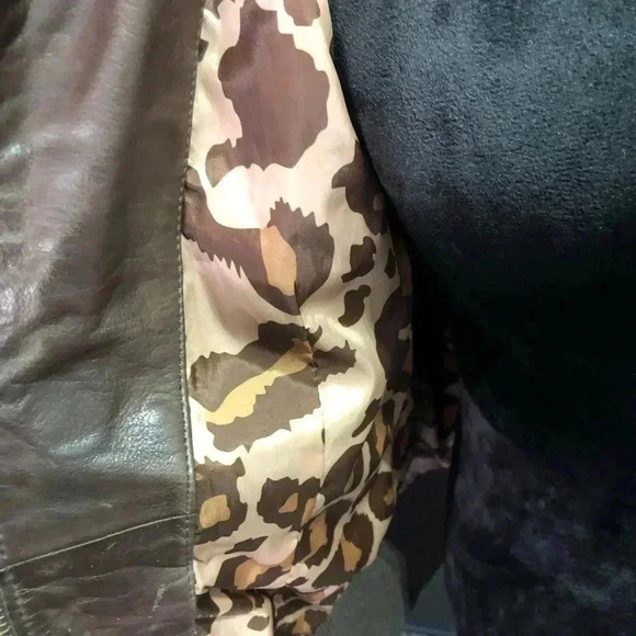 Black Rivet Vintage LeatherJacket,zip front,hip pockets knit collar,lined - Picture 9 of 12